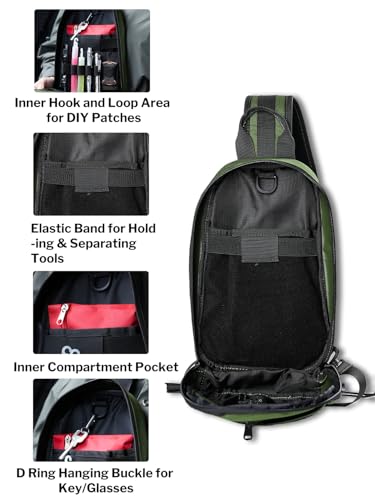 VIPERADE UGS1 Casual Daypack Shoulder Sling Bag Small Outdoor Chest Pack for Men Traveling, Hiking, Camping (Black) - color: Black