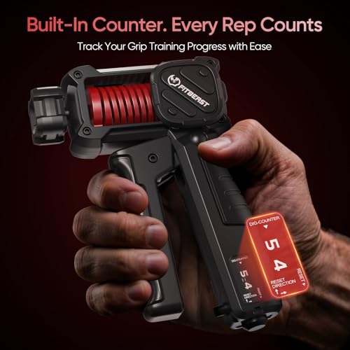 FitBeast Grip Strength Trainer with Built-In Counter, Adjustable Hand Gripper Strengthener 30–130LB, Forearm Strengthener for Office & Home Training