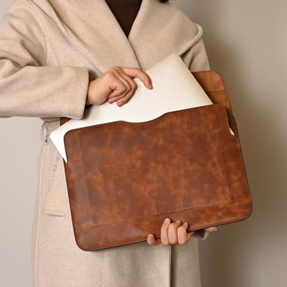 Personalized Leather Laptop Sleeve for MacBook Air - Pro 13"/14"/15"/16" (M1 M2 M3 M4), iPad Pro-Air 11" 13", iPad A16 – Custom Gift for Men & Women