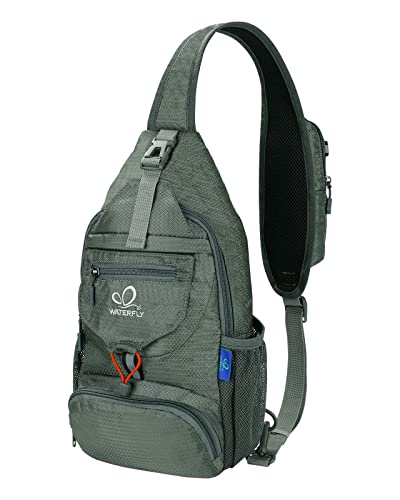WATERFLY Packable Small Crossbody Sling Backpack Shoulder Chest Bag Daypack for Hiking Traveling Grey - color: Grey