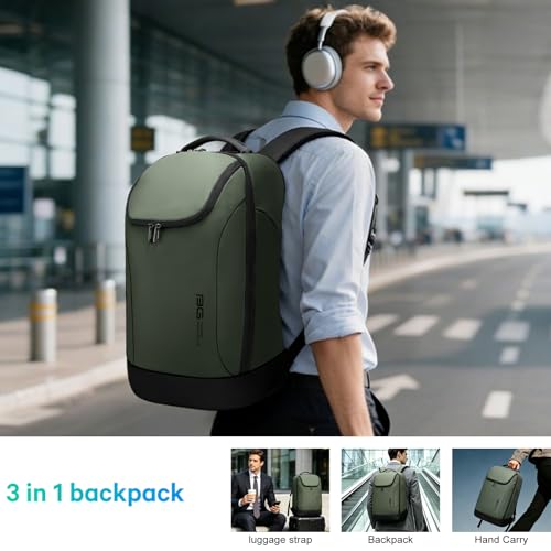 FUTURE AESTHETICS Business Smart Backpack Waterproof for women,men,Fight Approved Durable Backpack suitable as overnight and travel backpack (Green) - color: Green