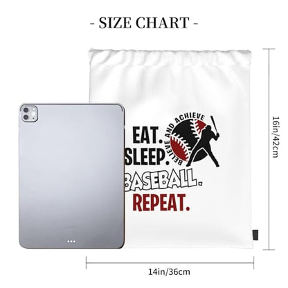 Eat Sleep Baseball Repeat Unisex Drawstring Backpack Bag Sport Gym Travel Swim Sackpack - color: Eat Sleep Baseball Repeat2