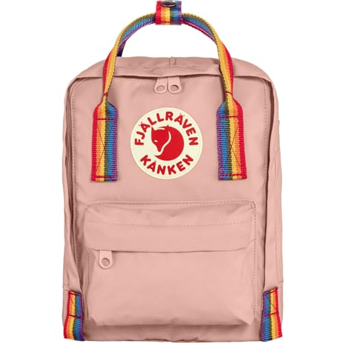 Fjällräven Kanken Mini Backpack - Compact Everyday Carry, Durable Vinylon Fabric - Travel - color: Chalk Rose/Rainbow