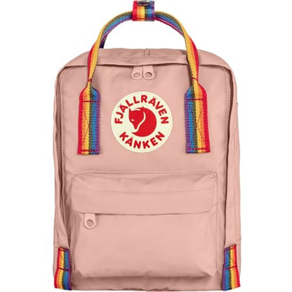 Fjällräven Kanken Mini Backpack - Compact Everyday Carry, Durable Vinylon Fabric - Travel - color: Chalk Rose/Rainbow