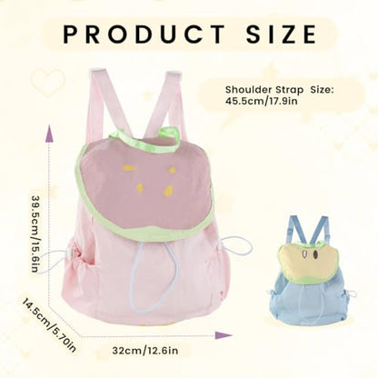 Nylon Casual Daypacks, Commuter Backpack with Magnetic Snap and Adjustable Straps, Small Rucksack Women for Dating (Blue) - color: Blue