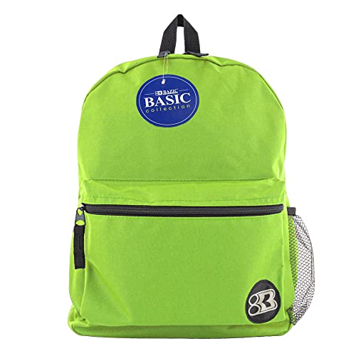 BAZIC Products 1034 Basic Backpack, Lime Green, 16" - color: Lime Green, size: 16"