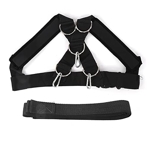 HERCHR Weight Bearing Shoulder Strap, Resistance Strength Training Shoulder Bands Pulling Sled Harness Vest Bands with Pulling Strap for Football Workout - color: balck