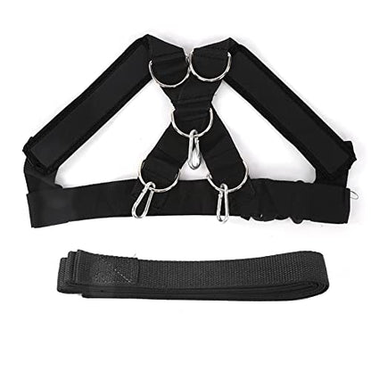 HERCHR Weight Bearing Shoulder Strap, Resistance Strength Training Shoulder Bands Pulling Sled Harness Vest Bands with Pulling Strap for Football Workout - color: balck