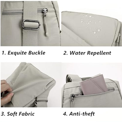 Mini Backpack Purse for Women Lightweight Nylon Casual Bag Small Daypacks for Work Travel (C Khaki) - color: C Khaki