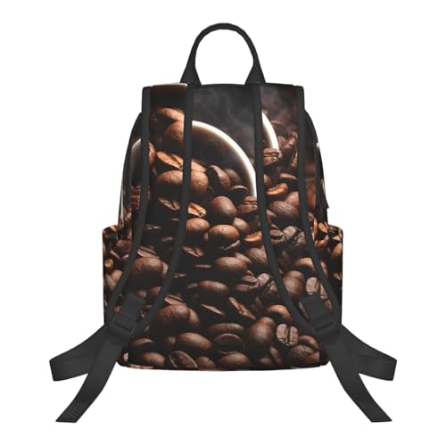Travel Backpack for Women Men Coffee Beans Daypack 15 inch Lightweight Computer Bag Casual Back Pack - color: Coffee Beans