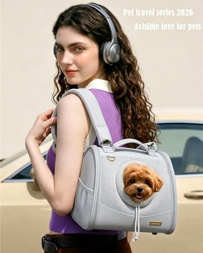 Small Dog Cat Chest Carrier Backpack,Adjustable Ventilated Front Facing Backpack Carrier for Small Dogs Cats Puppy,Airline Approved Lightweight Doggy Backpack for Travel Hiking Outdoor - color: Heather Grey