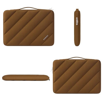 DOMISO 17 inch Laptop Sleeve Protective Case Cover Compatible with 17-17.3 inch HP Dell ASUS Lenovo Chromebook,Waterproof Computer Cases Bag with Handle,Caramel - color: Caramel, size: 17 inch