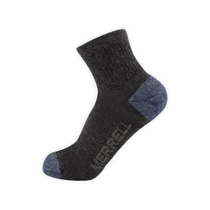 Merrell Unisex 3-pack Trekker Outdoor Ankle Socks, Mid-height Wool Blend Trail Socks Multi-pack - color: Charcoal Heather, size: Small-Medium