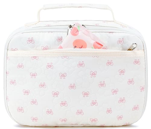 LEDAOU Lunch Bag Kids Lunch Box Girls Boys Insulated Lunch Bag Reusable Lunchbox for School Picnic Hiking Daycare - color: Bow-Flower
