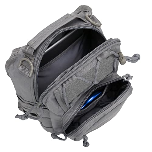 BOMTURN Tactical Backpack-1000D Waterproof Military Backpack/Laser-Cut/CCW Bags Sling Bag Tactical Satchel Shoulder Bag Men - color: Olive Green