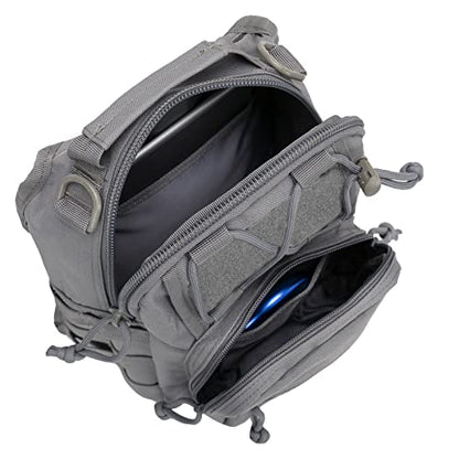 BOMTURN Tactical Backpack-1000D Waterproof Military Backpack/Laser-Cut/CCW Bags Sling Bag Tactical Satchel Shoulder Bag Men - color: Olive Green