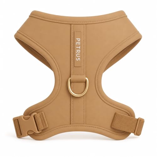 Premium No-Pull Dog Harness Soft Neoprene & Breathable Mesh Vest with Front & Back Clip D-Rings Adjustable Lightweight Walking Harness for Puppies, Small & Medium Dogs (Beige, S) - color: Beige, size: S: Neck=13.8-17.3''/Chest=16.1-21.3''