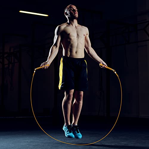 Jump Rope, Wastou Speed Jumping Rope for Training Fitness Exercise, Adjustable Adults Workout Skipping Rope for Men, Women, Kids, Girls - color: Yellow
