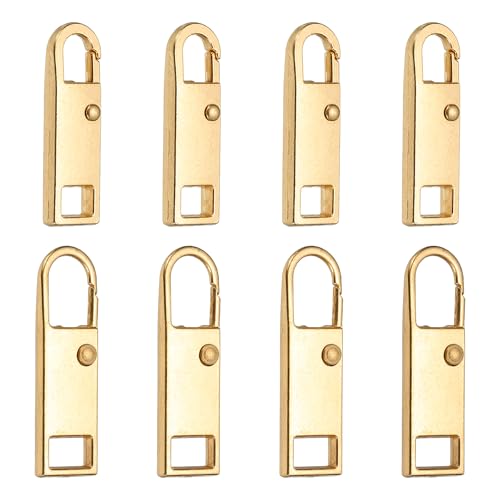 uxcell 8Pcs Zipper Pull Replacement, Metal Zipper Handle Mend Fixer Tab Repair for Luggage Suitcase Backpack Jacket Bags Boots Coat Handbags, (Gold, 2 Size) - color: Gold, size: Small/Medium