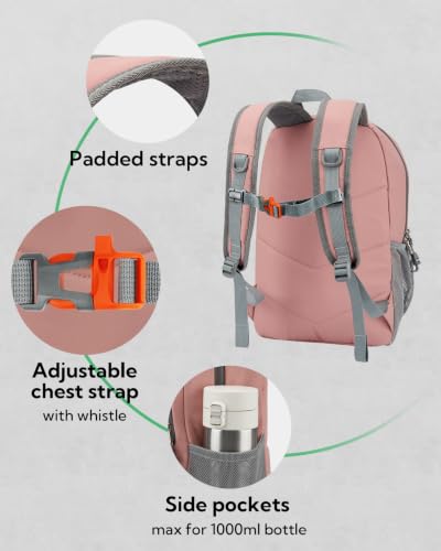 WATERFLY 12L Small Hiking Backpack: Day Pack Lightweight Travel Bag Camping Fitness Cycling Outdoor Sports Daypack For Women Men - color: Pink