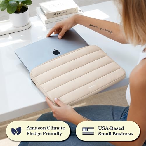 Vandel Puffy Laptop Sleeve 15-16 Inch, Laptop Case, MacBook Air Case - color: c. Sand, size: 15-16 Inch