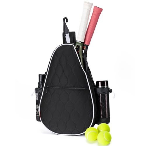 Tennis Bag for Women Men, Tennis Racket Bags Backpack Lightweight Water Resistant Sling Crossbody Gym Backpacks for Tennis Racquet, Pickleball Paddles, Badminton, Pickleball Gear & Accessories
