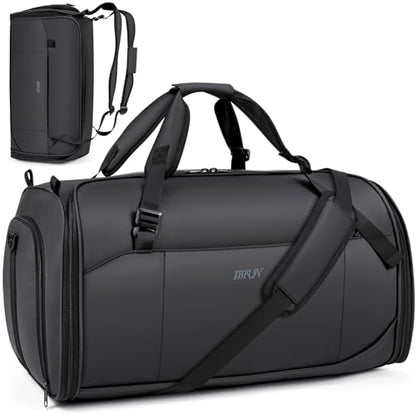 Convertible Garment Bags for Travel - Carry on Garment Duffle Bag with Backpack Straps for Men Women, 4 in 1 Large Travel Duffel Bags with Shoes Compartment Hanging Suit Dress Weekender Bag - color: A-Black