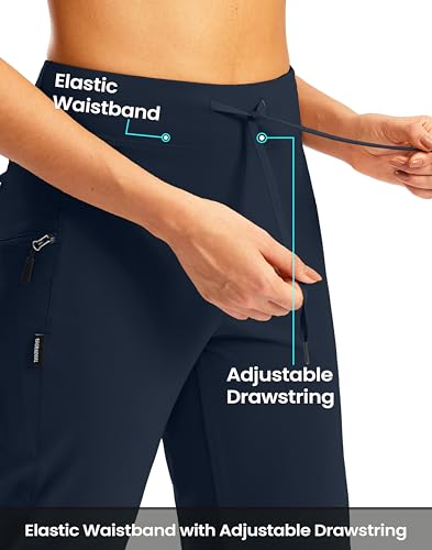 G Gradual Women's Capri Pants with 3 Zipper Pockets Lightweight Quick Dry Hiking Travel Capris Pants for Women Casual Summer - color: Navy, size: 3X-Large