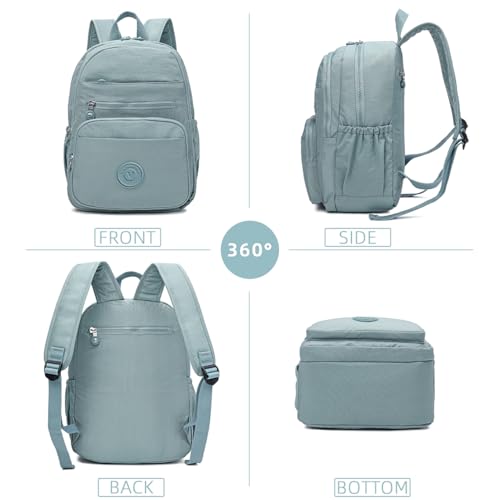 Hiking Waterproof 13" Laptop Backpack Purse for Women and Men,Travel Backpack - color: Light Blue