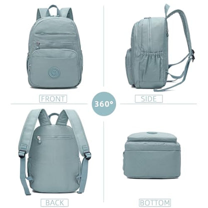 Hiking Waterproof 13" Laptop Backpack Purse for Women and Men,Travel Backpack - color: Light Blue