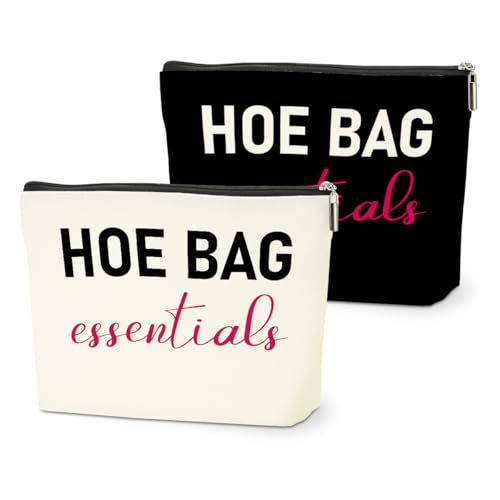 2 PCS Funny Gifts for Women Makeup Bag, Birthday Fun Hostess Gift for Women Girls Friends Cosmetic Bags Gag Gifts Girls Weekend Overnight Makeup Funny Travel Pouch, Black White - color: Multicolor 0080