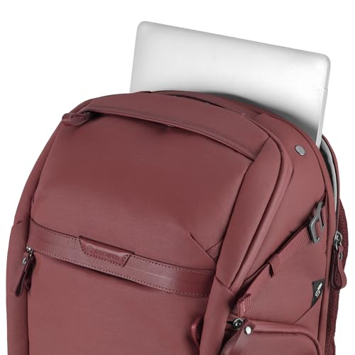 VANGUARD VEO Metro B20L Camera & Everyday Backpack (Magenta) – Fits 70–200mm Attached, 14" Laptop Storage, Convertible Daypack Design, Carry-On Ready - color: Magenta, size: 20L