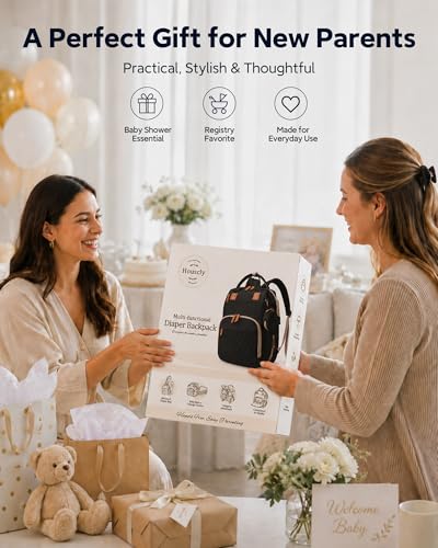 houscly Diaper Bag Backpack with Changing Station: Black Travel Baby Bags for Girls Boys Pañaleras Para Bebe Newborn Essentials Must Haves Baby Shower Gifts Baby Registry - color: 02black