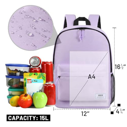 MIER Insulated Backpack Cooler Small Leakproof Lightweight Cute for Women Men to Work, Picnics, Camping, Park Day Trips, 15 L - color: purple