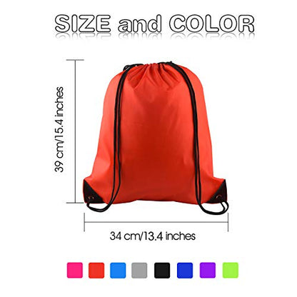 KUUQA 8Pcs Drawstring Backpacks - Bulk Gym Sport Travel Bags - color: 8 Colors