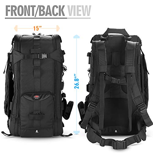 41L Large Professional DSLR Camera Backpack & Laptop Travel Camera Bag With Rain Cover for Digital Cameras, Tablet, Lens Kit for Full Frame Mirrorless Digital Camera - size: 41L