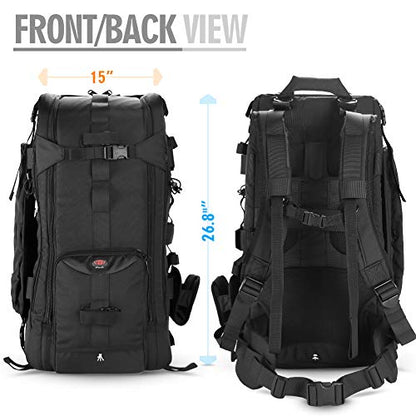 41L Large Professional DSLR Camera Backpack & Laptop Travel Camera Bag With Rain Cover for Digital Cameras, Tablet, Lens Kit for Full Frame Mirrorless Digital Camera - size: 41L
