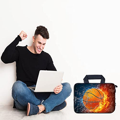 AMARY14 15 15.4 15.6 inch Laptop Handle Bag Computer Protect Case Pouch Holder Notebook Sleeve Neoprene Cover (Hot Basketball) - color: Hot Basketball