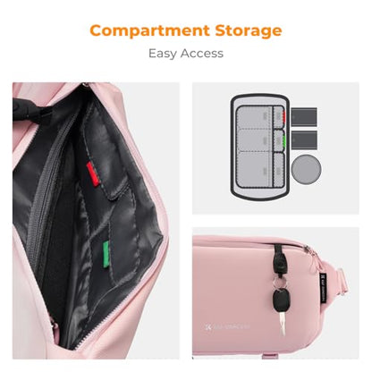 K&F CONCEPT Camera Sling Bag Crossbody Bag Waterproof Camera Shoulder Backpack DSLR/SLR/Mirrorless Camera Case - color: 10 Pink Medium