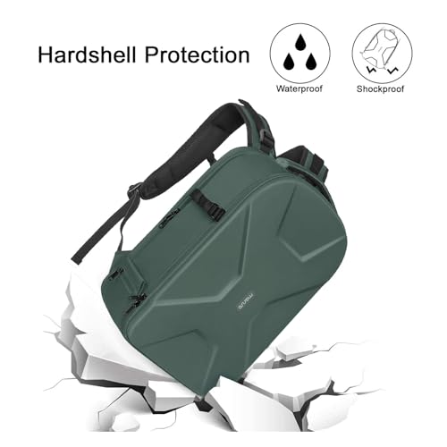MOSISO Camera Backpack,DSLR/SLR/Mirrorless Photography Camera Bag Full Open Waterproof Hardshell Bag with Insert&Tripod Holder&Laptop Compartment Compatible with Canon/Nikon/Sony, Emerald Green - color: Emerald Green