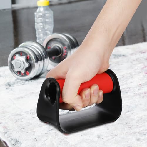 FOMIYES Push up Handles and Nonslip Push up Bars, Red Metal Pushup Stands for Home Workout, Strength Training Equipment with Floor Grip for Men and Women