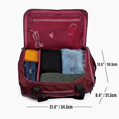 Utility Duffle Bag 40L, Convertible Backpack for Travel, Gym & Commute, Water Repellent - color: Valkyrie