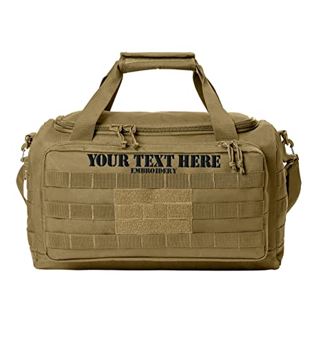 Tactical Gear bag Heavy Duty Duffel Gym bag/Tactical Backpack Custom Embroidered with your own text (Coyote Brown) - color: Coyote Brown