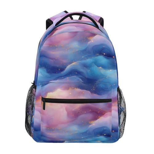 Fun Backpack for Men and Women Waterproof Carry On Backpacks with Chest Strap for College Work Blue Purple - color: Multicolor11