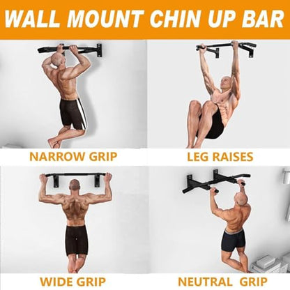 Wall Mounted Pull Up Bar Adjustable Height Heavy Duty Mounted Pull Up Bar Strength Training Equipment for for Indoor Home Gym Workout, Equipment Fitness Stand Supports to 440 Lbs