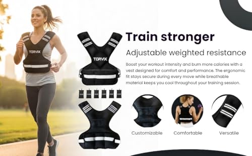 Adjustable Weighted Vest for Women and Men 6-15 lbs - Weight Vest for Walking, Weights for Workout Exercise Fitness Gym - Running Walking Training Vest with Reflective Strips & Pocket