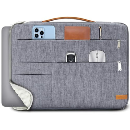 KINGSLONG 13.3 inch Laptop Sleeve Bag, Slim Shockproof Handbag, Computer Carrying Case Cover Compatible with MacBook Air/Pro Acer Asus Dell HP, Grey - color: Grey, size: 13 inch