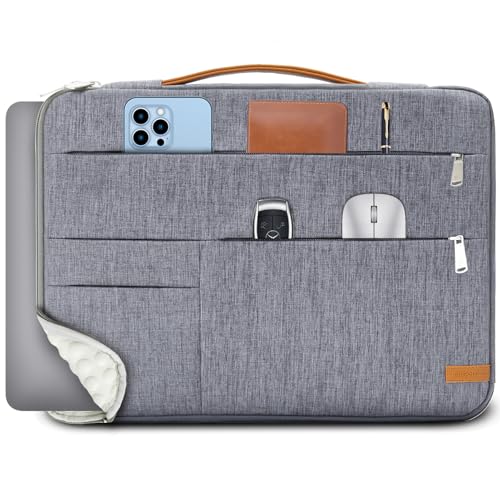 KINGSLONG 13.3 inch Laptop Sleeve Bag, Slim Shockproof Handbag, Computer Carrying Case Cover Compatible with MacBook Air/Pro Acer Asus Dell HP, Grey - color: Grey, size: 13 inch