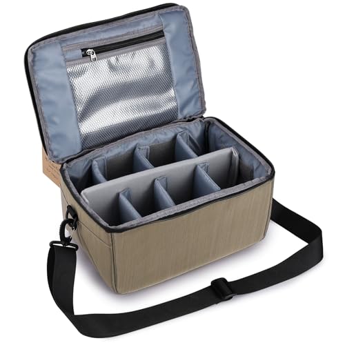 Koolertron Dslr Camera Insert Bag Purse Universal Liner Lens Pouch Partition Protective Cover Waterproof Sleeve for Cannon/Nikon/Sony (Khaki) - color: Khaki