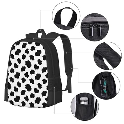 Lightweight Polyester Daypack Cow Print, Anti Theft Large Capacity Travel Hiking Backpack Unisex Carry On Bag for Outdoor Commute Business Use - color: Design (571)
